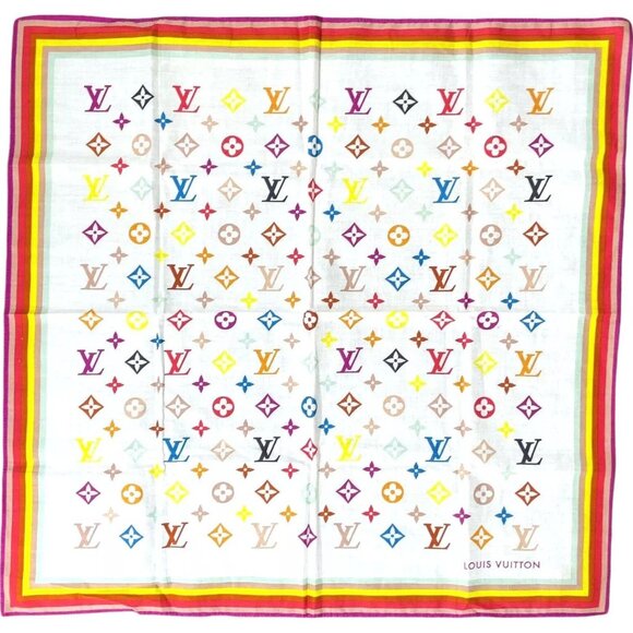 618294AS (S4) Louis Vuitton Scarf Monogram Multicolor w/Box - Picture 3 of 7